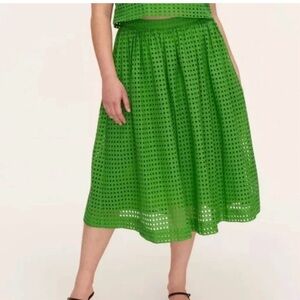 Kate Spade New York x Target Green Eyelet Volume Midi Skirt sz XL